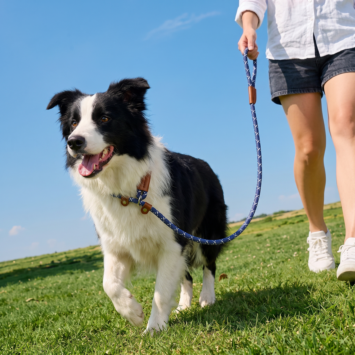 Pet Training P-Leash — Washable, Odor-Resistant, Explosion-Proof Nylon Woven Dog Walking Lead