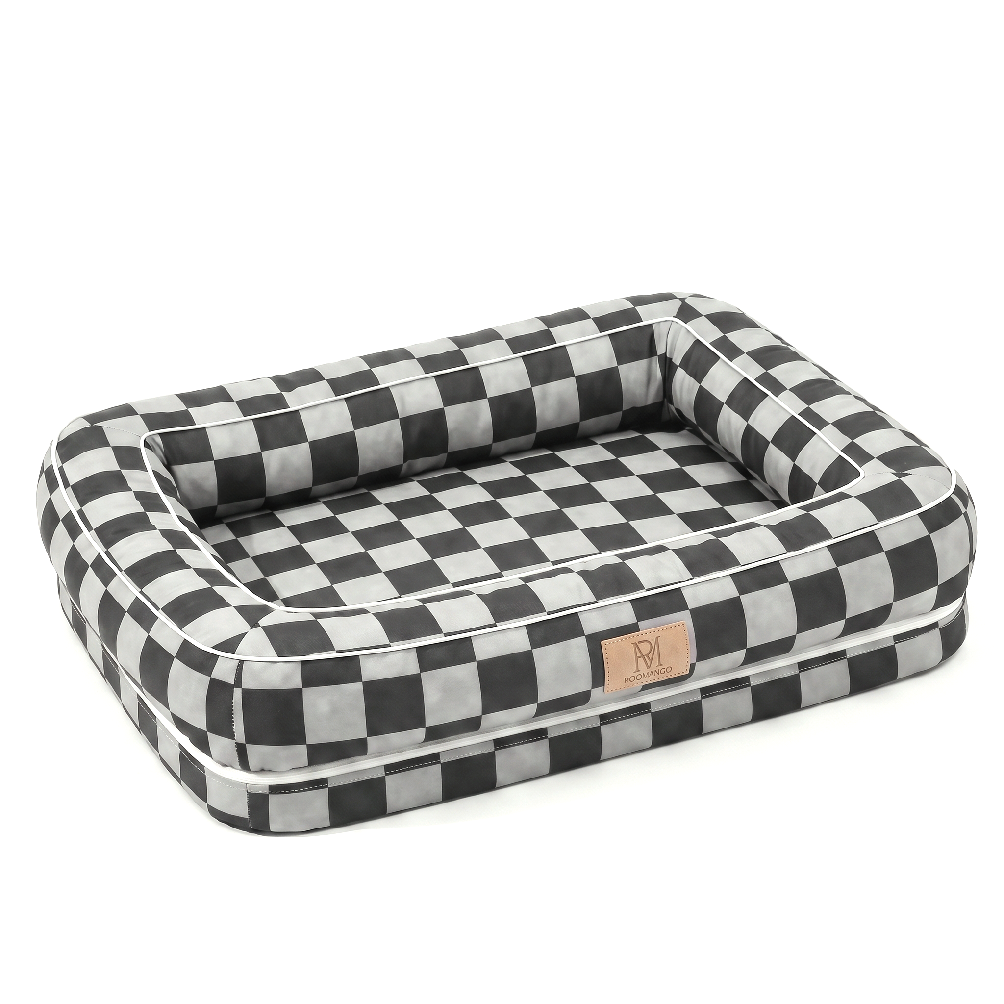 Pet Care Anti-Odor Checkerboard Pattern Square Pet Bed