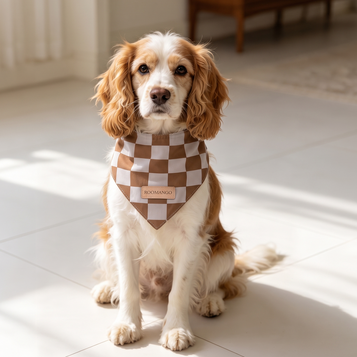 Pet Chessboard Washable Stain-Resistant Cat & Dog Universal Triangle Drool Bib Anti-Dirty Bandana